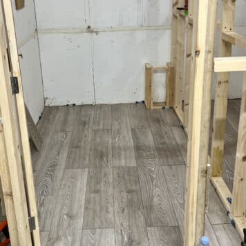 a training bay which has laminate flooring which was fitted by a student