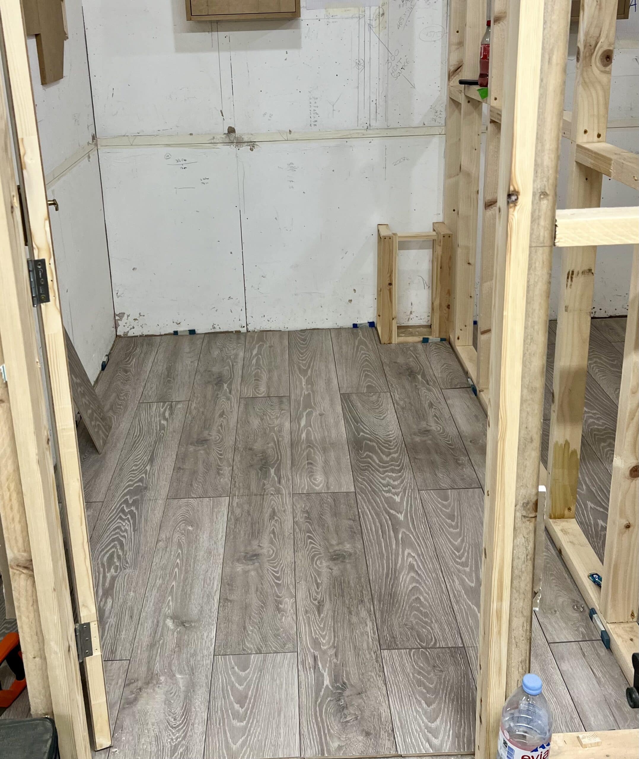 a training bay which has laminate flooring which was fitted by a student