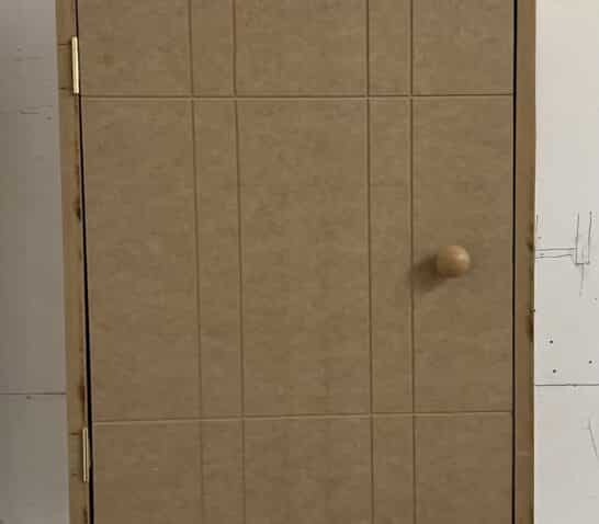 a cabinet built on a carpentry course and including finishes made with a router