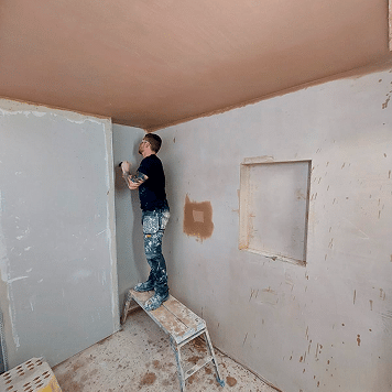person skimming a ceiling