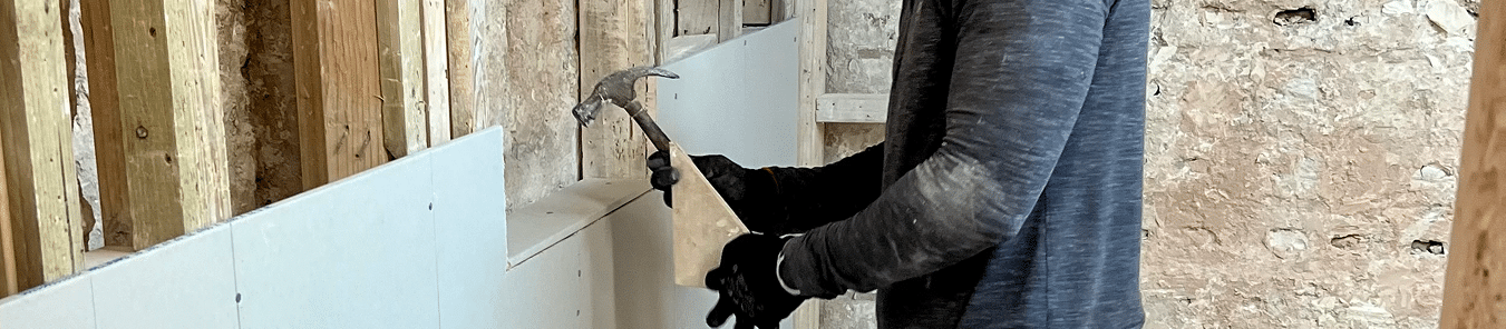 person about to check his cuts are square