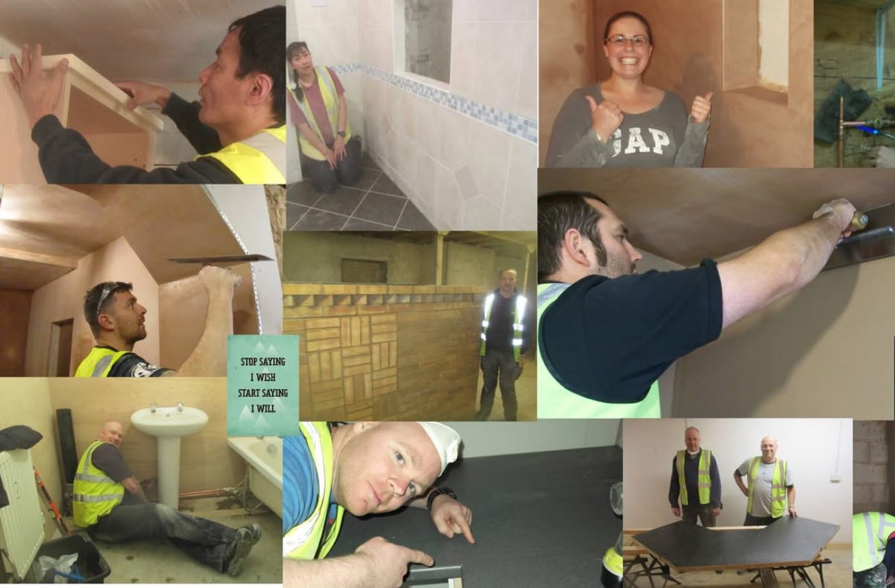 collage of photos of students work