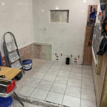 Completed tiling project on tiling training course in Staffordshire